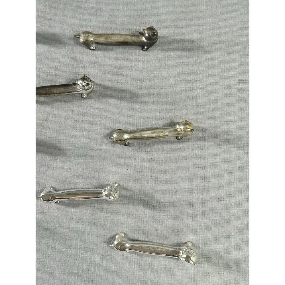 vintage silver-plated cat-shaped knife rests lot 12 Holiday Whimsical Art Deco